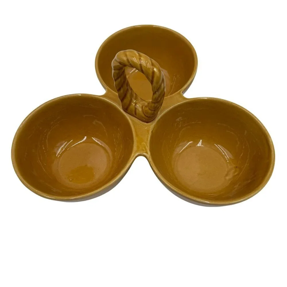Pottery Barn Ceramic Multi Use Three Section Serving Dish